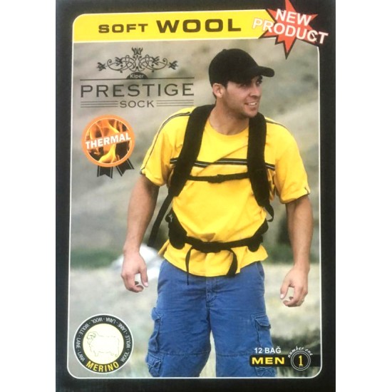 Зимни чорапи с вълна PRESTIGE Soft Wool dark grey