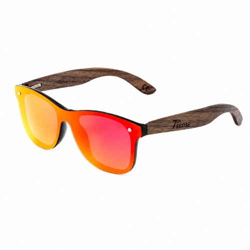 Слънчеви очила с дървени дръжки 7th Sense Gravity Polarized Red Mirror