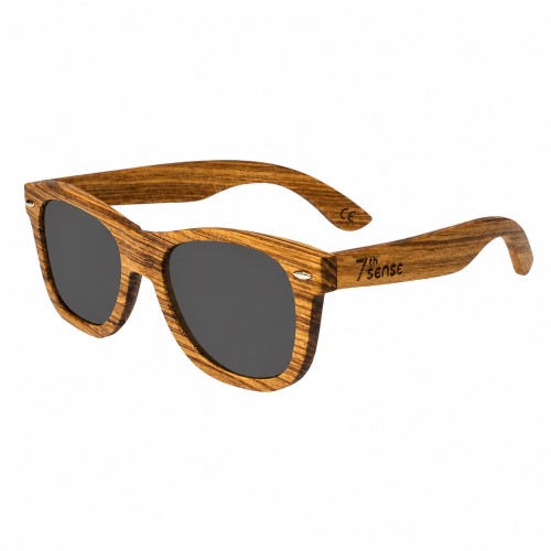 Дървени слънчеви очила с поляризация 7th Sense Wiara Grey Polarized