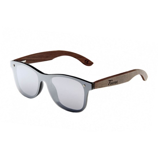 Слънчеви очила с дървени дръжки 7th Sense Gravity Polarized Grey Mirror
