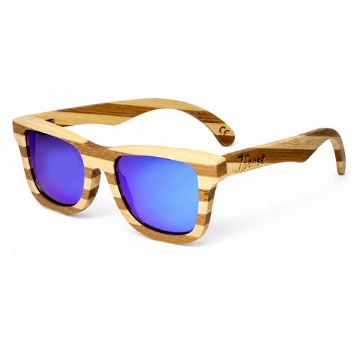 Дървени слънчеви очила 7th Sense Amare Blue Polarized