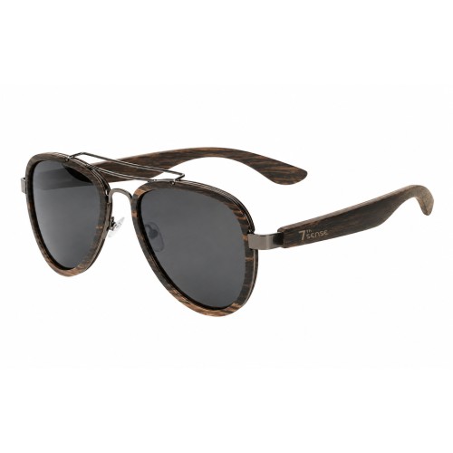 Дървени слънчеви очила 7th Sense Avio 2 Grey Polarized
