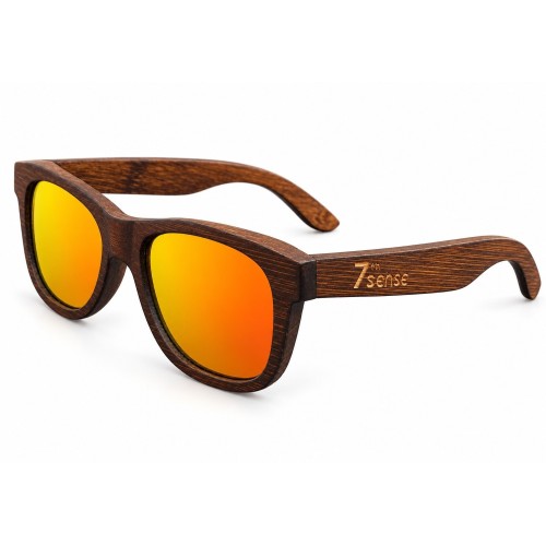 Дървени слънчеви очила 7th Sense Kanye Orange Polarized