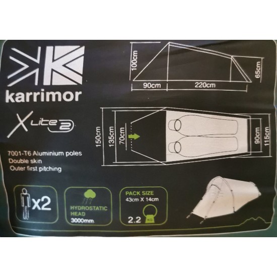 Двуместна палатка KARRIMOR X Lite 2