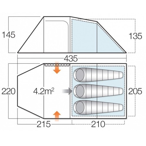 Палатка триместна - VANGO Beta 350 XL blue