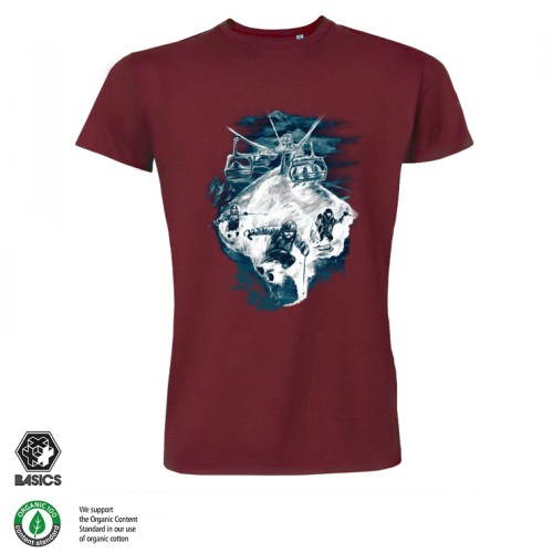 Мъжка тениска BASICS Free Ski burgundy