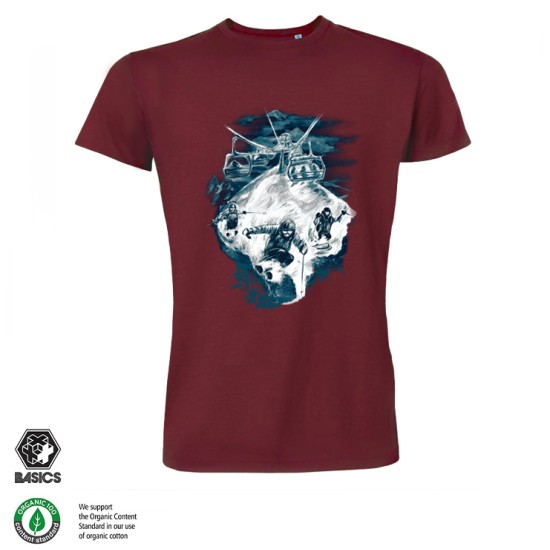 Мъжка тениска BASICS Free Ski burgundy
